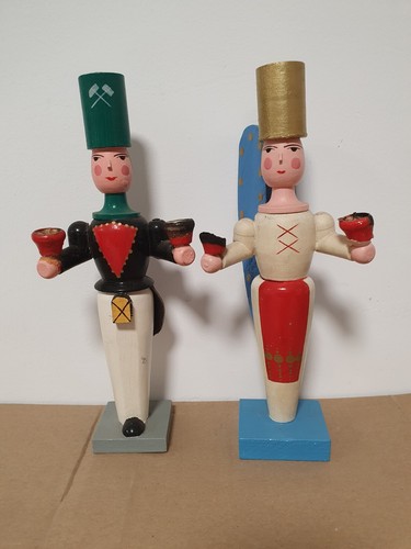 Alter bergmann und engel - bergmann, holz