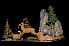 Fels mit Reh, Hirsch und